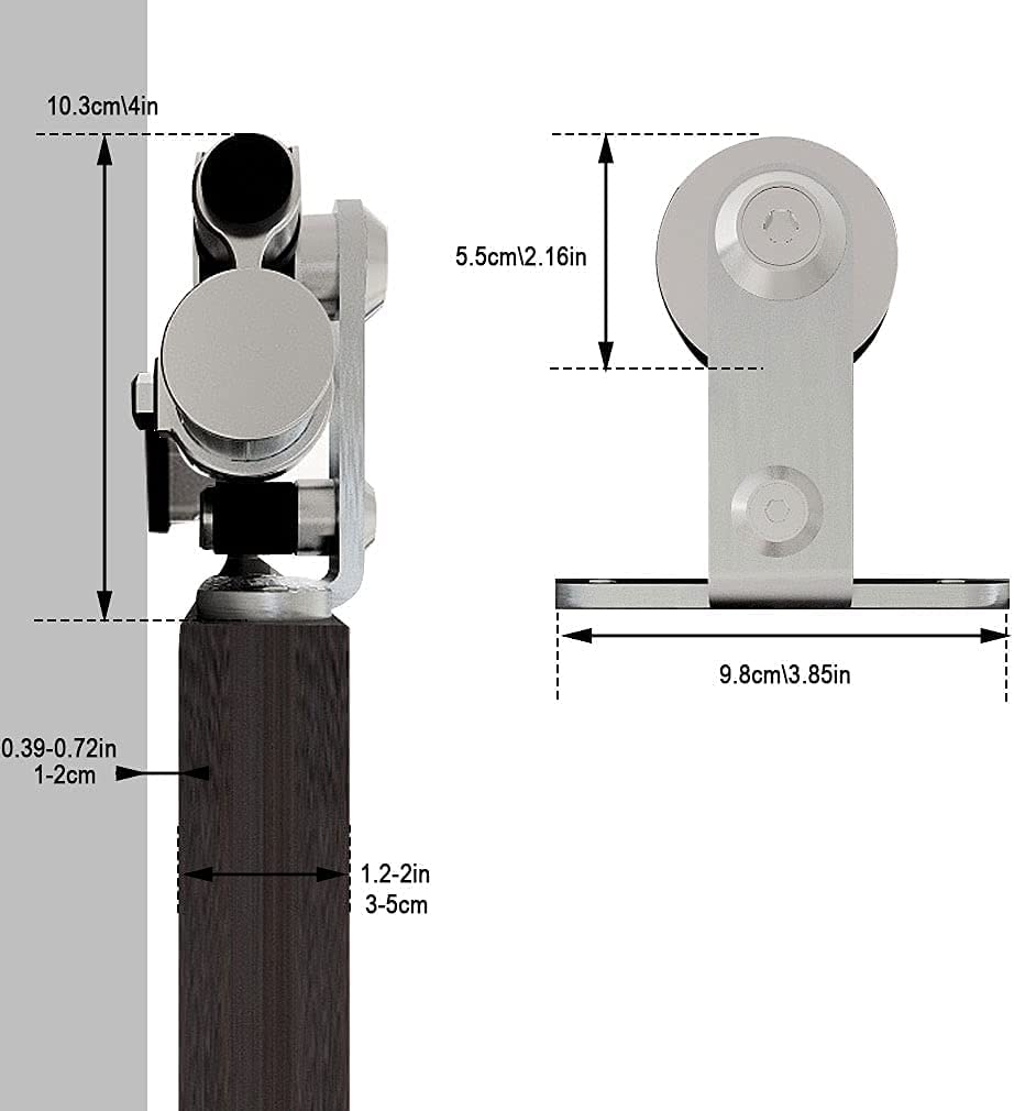 CCJH 7.5FT-224cm Schuifdeursysterm Schuifdeurbeslagset met Railsysteem Loftdeur Buiten, met Punchless Vloer Shuifdeur Muurgeleider [kleine wiel