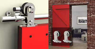CCJH Stainless Steel Barn Door Hardware Kit Silver Features