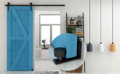 Adjustable Sliding Door Floor Guide Black Steel Heavy Duty Wall Mount Barn Roller Door Guide