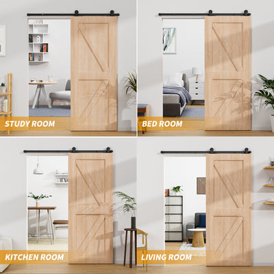 Top Mount Sliding Barn Door Hardware Kit - T Shape
