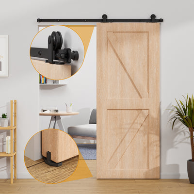 Top Mount Sliding Barn Door Hardware Kit - T Shape