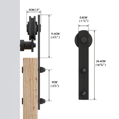CCJH 6FT/6.6FT Sliding Barn Door Hardware Track Kit Heavy Duty ,Smoothly,No Door