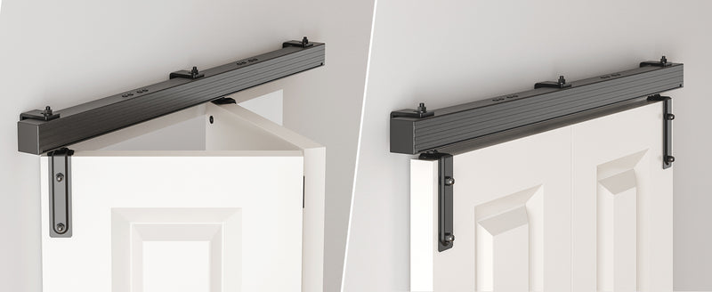 3/3.3/4FT Box Rail Folding Door Hardware Sliding Barn Door Track Wall Mount Kit
