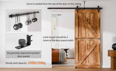 Sliding barn door hardware kit for Wooden 1/2 door ,Diamond shaped