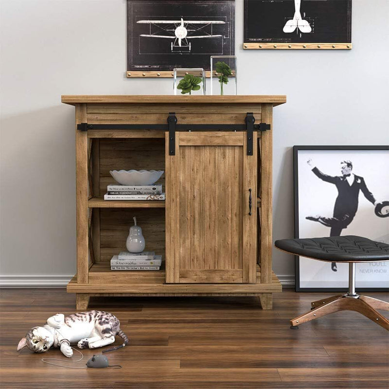 Cabinet Mini Sliding Barn Door Hardware Kit CCJH (No Cabinet)