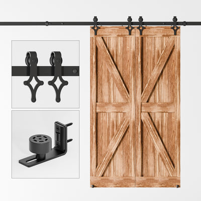 Sliding barn door hardware kit for Wooden 1/2 door ,Diamond shaped