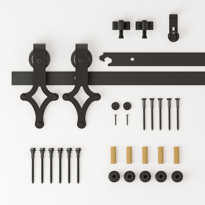 Sliding barn door hardware kit for Wooden 1/2 door ,Diamond shaped