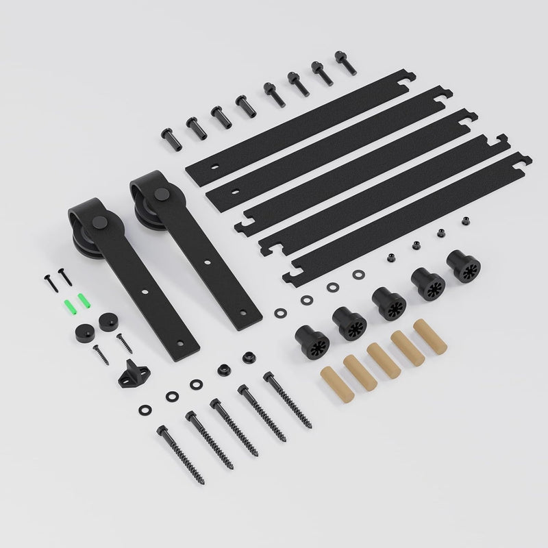 17FT Sliding barn door hardware kit for double wooden door