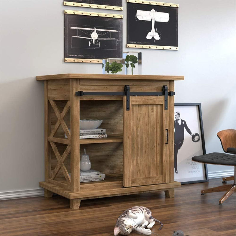 Cabinet Mini Sliding Barn Door Hardware Kit CCJH (No Cabinet)