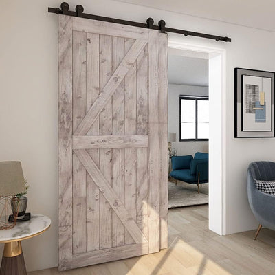 Bypass Sliding Barn Door Hardware Kit  Single Track System (4ft-20ft).no door , No Noise