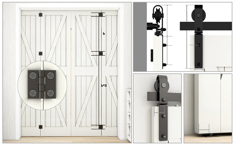 Bi-Folding sliding door hardware kit - suitable for 2 or 4 doors
