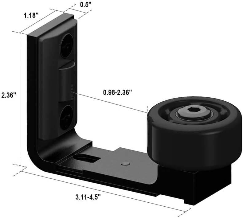Upgrade Sliding Barn Door Floor Guide, Double Wheel Adjustable Roller Floor Guide, Smoothly and Quietly Bottom Guide for Sliding Door