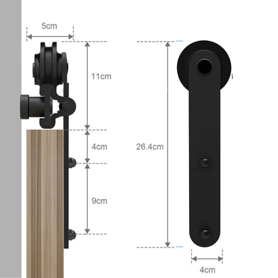 Sliding Barn Wood Door Hardware Black Rustic Track Kit