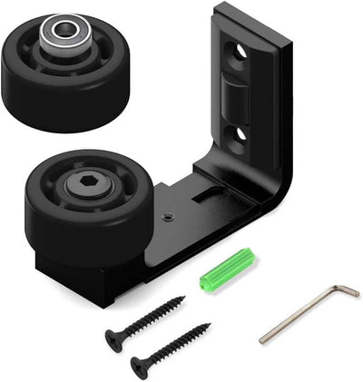 Upgrade Sliding Barn Door Floor Guide, Double Wheel Adjustable Roller Floor Guide, Smoothly and Quietly Bottom Guide for Sliding Door