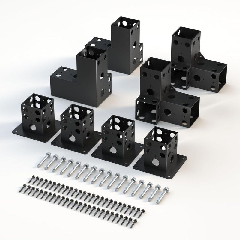Pergola Brackets Kit 3-Way Corner Bracket/Gazebo Kit Post Base