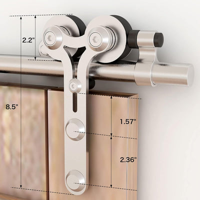 6FT/6.5FT/8FT/10FT Y Shape Roller Slidng Barn Door Hardware Kit