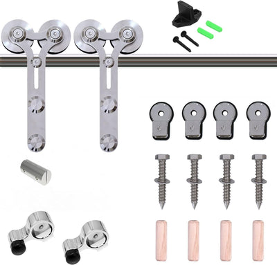 6FT/6.5FT/8FT/10FT Y Shape Roller Slidng Barn Door Hardware Kit