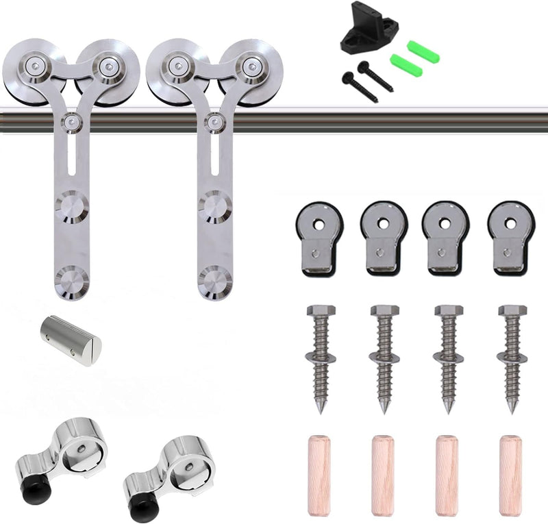 6FT/6.5FT/8FT/10FT Y Shape Roller Slidng Barn Door Hardware Kit