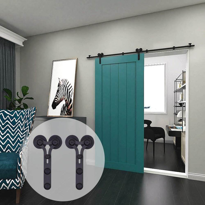 CCJH Barn Door Hardware kit Sliding 3.3FT Track Stainless Steel,Matte Black Surface for Max 19.5&