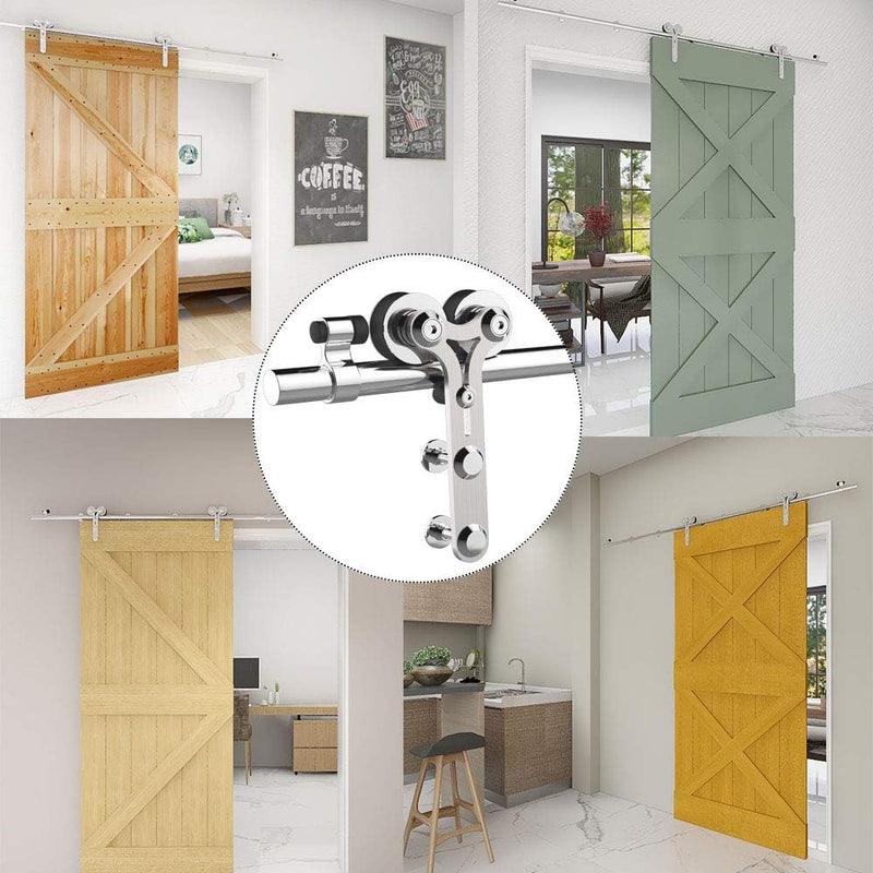 6FT/6.5FT/8FT/10FT Y Shape Roller Slidng Barn Door Hardware Kit