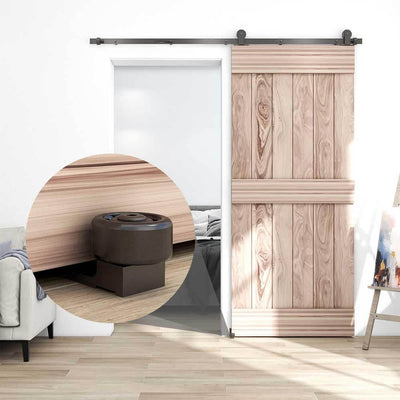 Upgrade Sliding Barn Door Floor Guide, Double Wheel Adjustable Roller Floor Guide, Smoothly and Quietly Bottom Guide for Sliding Door
