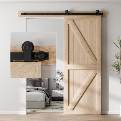 6.6FT/2M Sliding Barn Door Hardware Kit, for single door ，No door