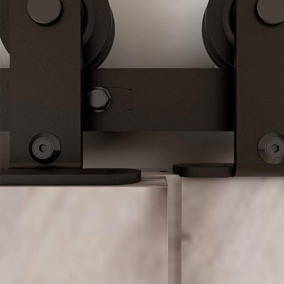 Bypass Sliding Barn Door Hardware Kit  Single Track System (4ft-20ft).no door , No Noise