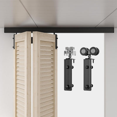 3FT-6FT Ceiling Mount Box Rail Hardware Bifold Sliding Barn Door Hardware