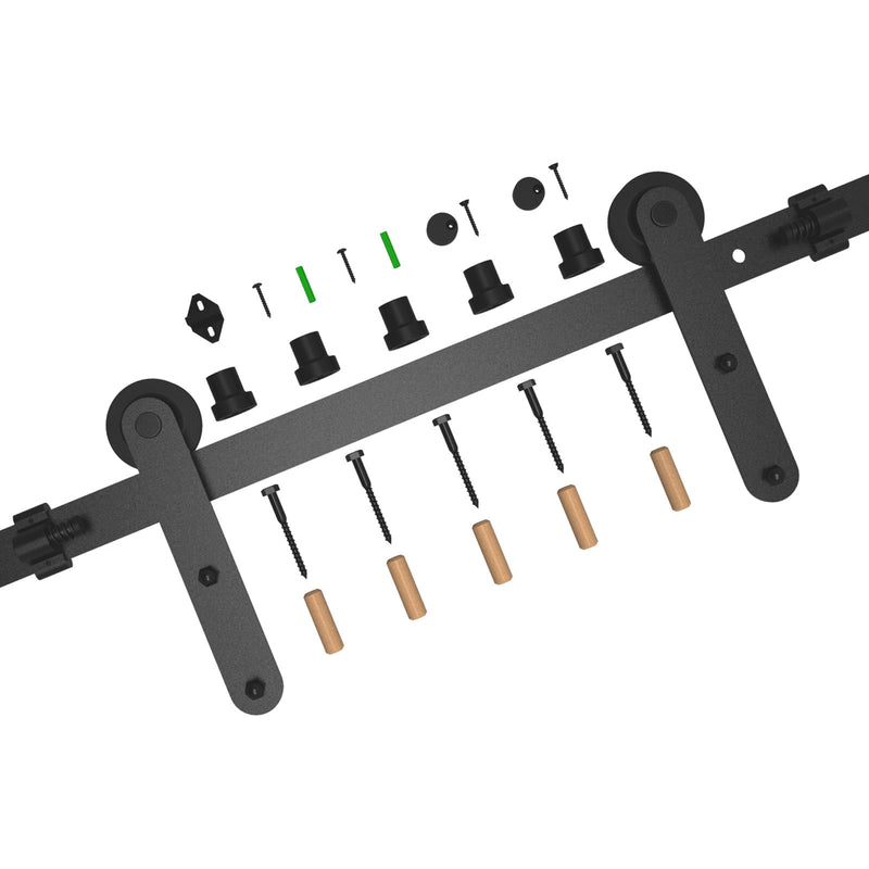 Sliding Barn Wood Door Hardware Black Rustic Track Kit