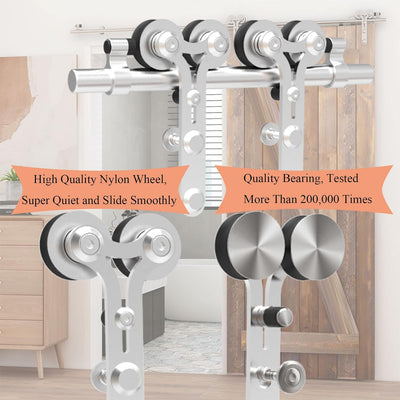 6FT/6.5FT/8FT/10FT Y Shape Roller Slidng Barn Door Hardware Kit
