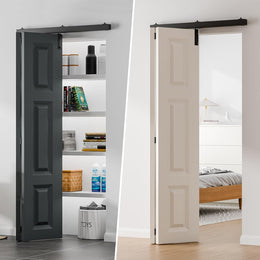 Hidden Sliding Door Track System Set, 108 96 84 60 Inch 48 36 32 30 24 in Ceiling Wall Mount Box