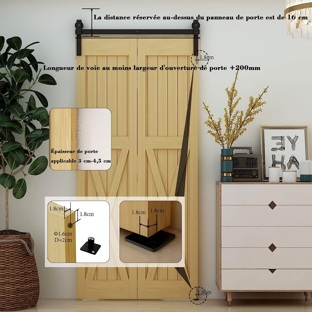 3ft 36 Bi Folding Sliding Barn Door Hardware Kit Heavy | UAE - View #13