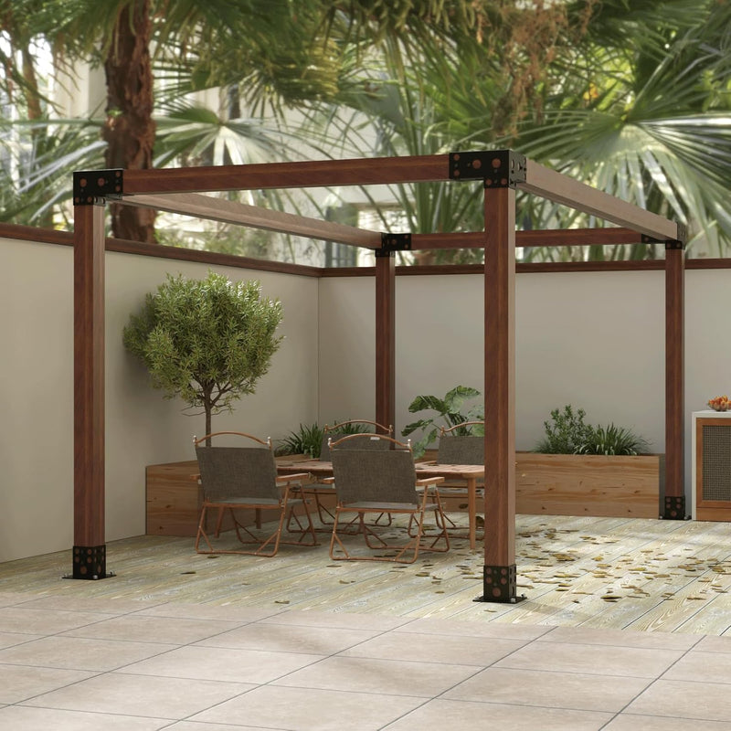 Pergola Brackets Kit 3-Way Corner Bracket/Gazebo Kit Post Base