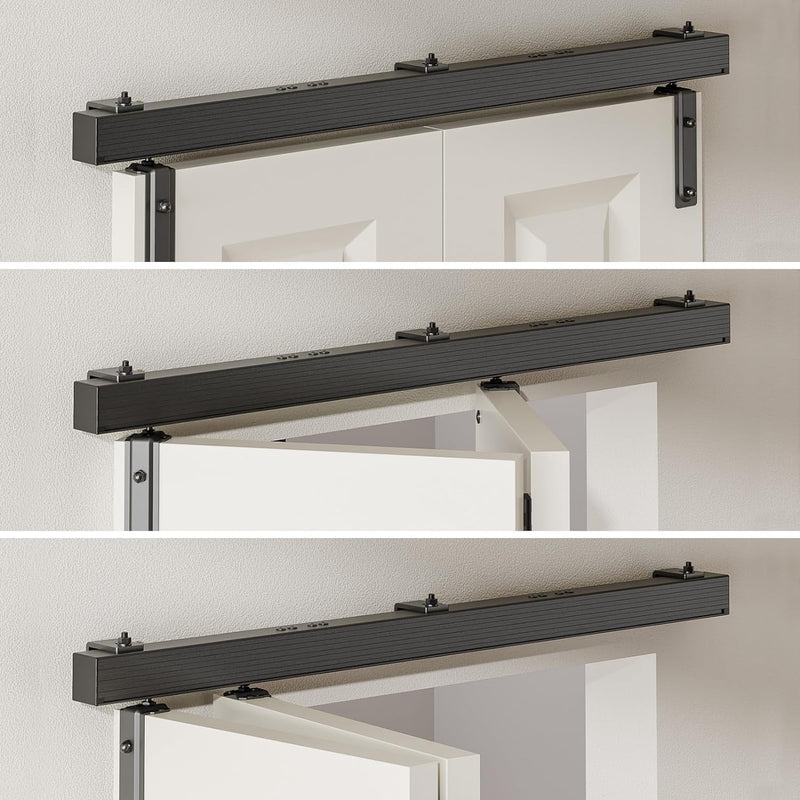 3/3.3/4FT Box Rail Folding Door Hardware Sliding Barn Door Track Wall Mount Kit