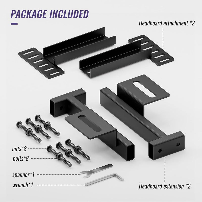 Adjustable Bed Headboard Wall Mounting Brackets,Footboard Extension Kit