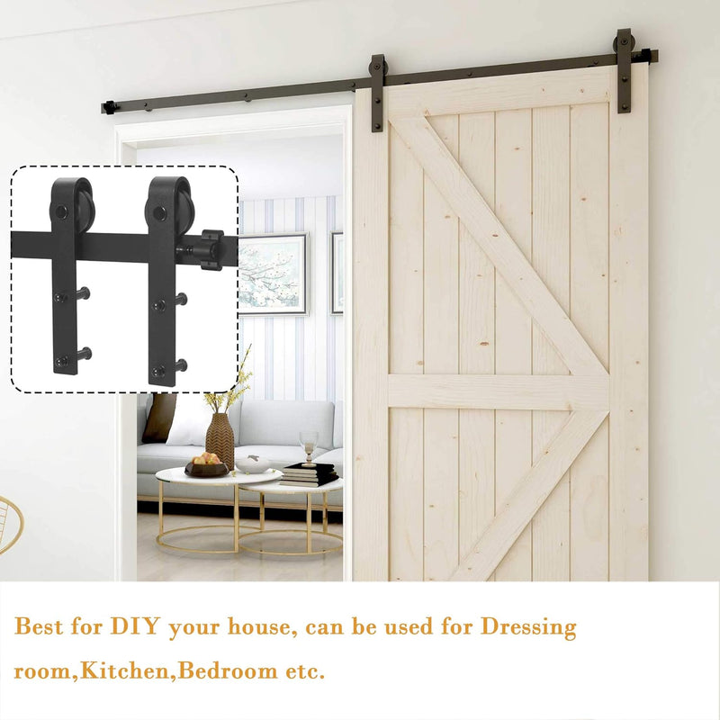 1.8M/2M Sliding barn door hardware kit for single wooden door