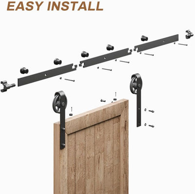 Medium Wheel Roller Sliding Barn Door Hardware Kit for Single/Double Doors