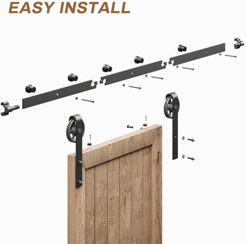 Medium Wheel Roller Sliding Barn Door Hardware Kit for Single/Double Doors