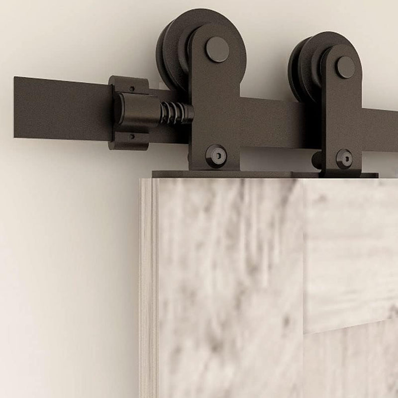 Bypass Sliding Barn Door Hardware Kit  Single Track System (4ft-20ft).no door , No Noise