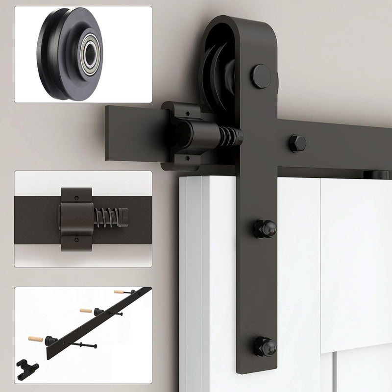 6.6FT/2M Sliding Barn Door Hardware Kit, for single door ，No door
