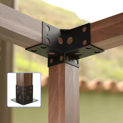 Pergola Brackets Kit 3-Way Corner Bracket/Gazebo Kit Post Base