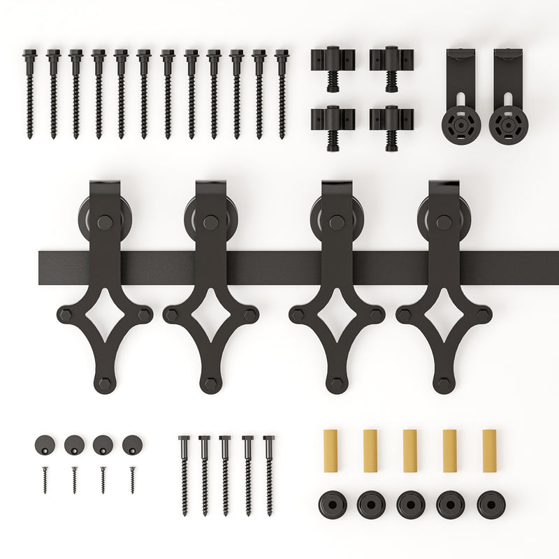 Sliding barn door hardware kit for Wooden 1/2 door ,Diamond shaped
