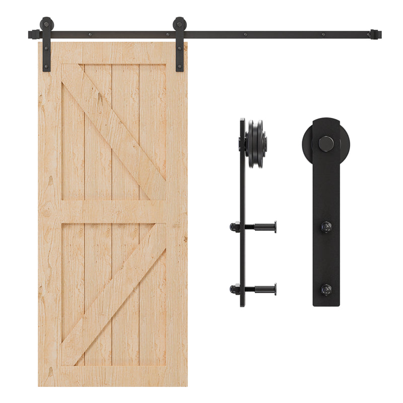 CCJH 6FT/6.6FT Sliding Barn Door Hardware Track Kit Heavy Duty ,Smoothly,No Door