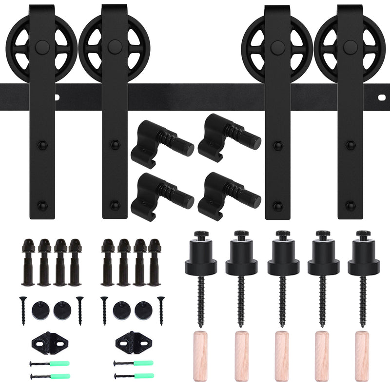 Medium Wheel Roller Sliding Barn Door Hardware Kit for Single/Double Doors
