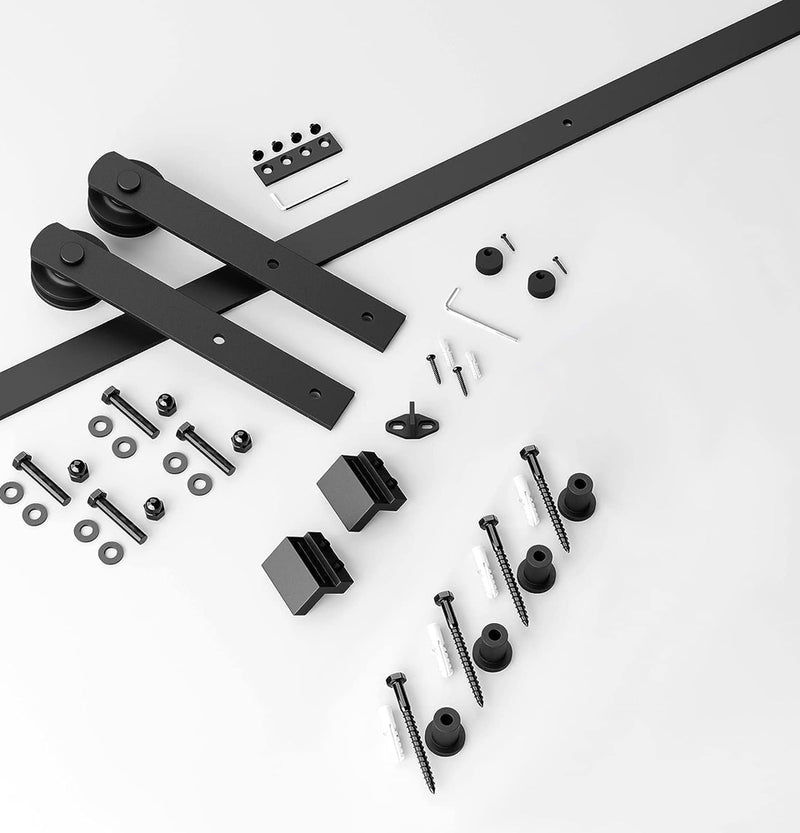 17FT Sliding barn door hardware kit for double wooden door