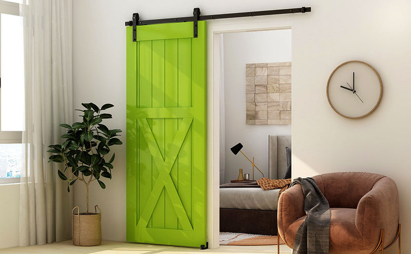 CCJH Heavy Duty Sturdy Sliding Barn Door Hardware Kit with Floor Guide (I Shape Hanger) Whole Sale