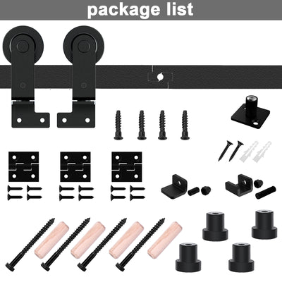 Top mount bifold sliding barn door hadware kit for wooden door