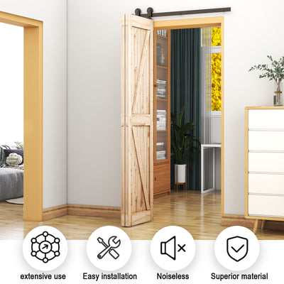 Top mount bifold sliding barn door hadware kit for wooden door