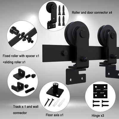 Top mount bifold sliding barn door hadware kit for wooden door