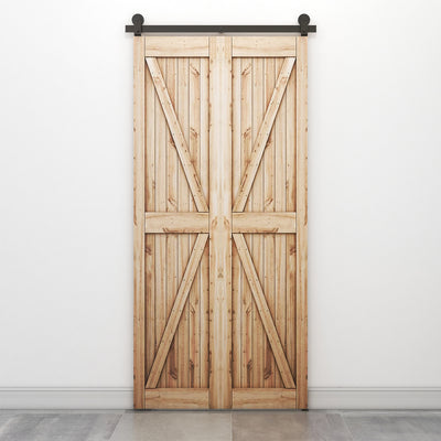 Top mount bifold sliding barn door hadware kit for wooden door